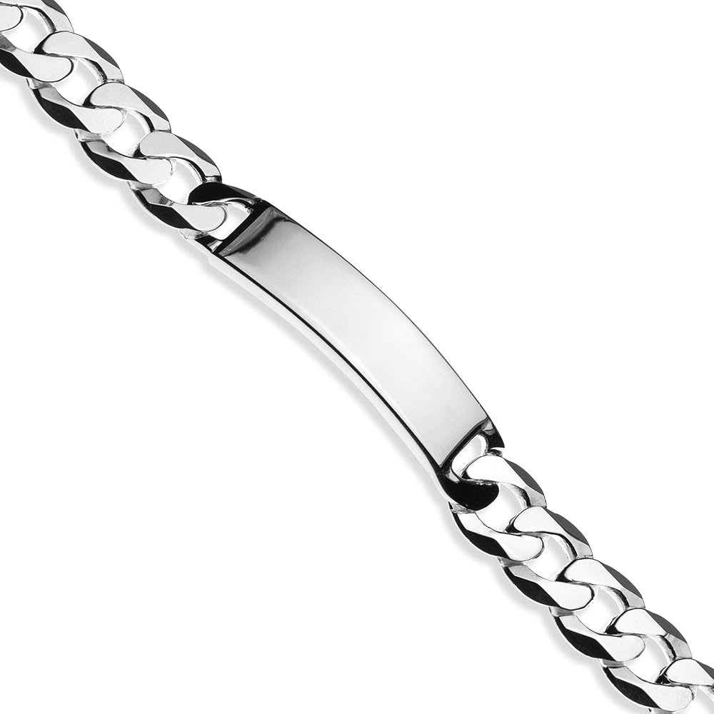 MADE IN ITALY SILVER925 ID BRACELET/シルバー 925 Sterling Silver Italian ID Bracelet Cuban curb and