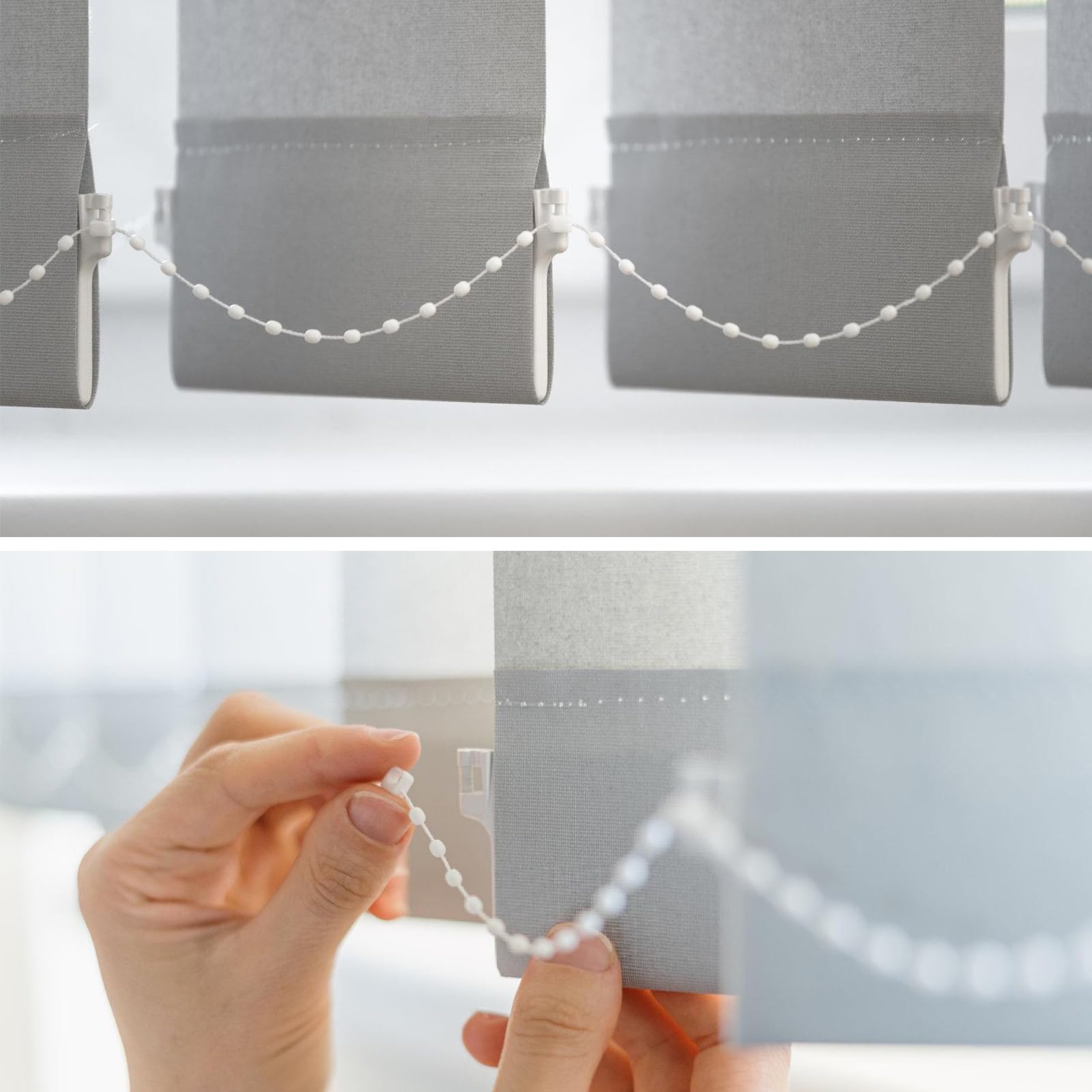20 pannelli di contrappeso, 127 mm, con catena bianca da 10 m, 20 connettori per catena, per tende, accessori per tende verticali, accessori per finestre