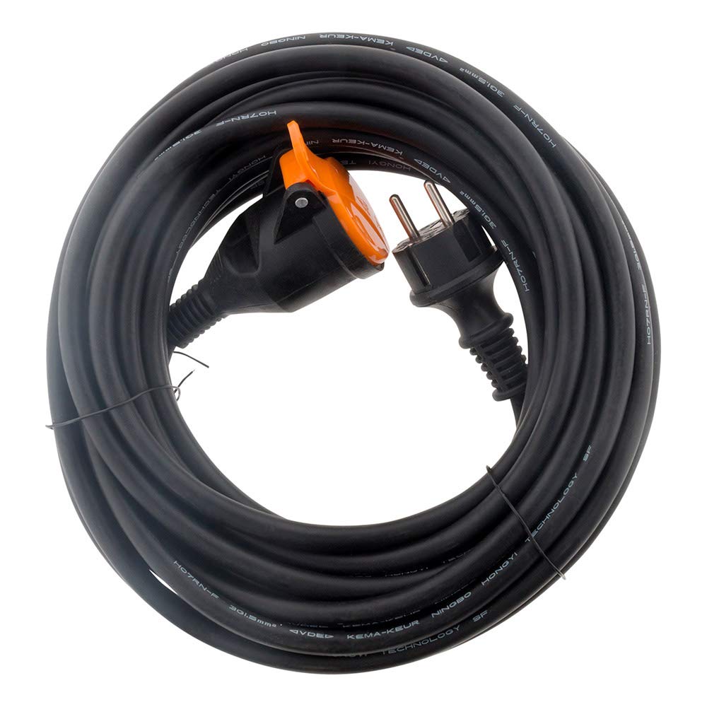 Rallonge étanche 2P H05VV F 2x1,5mm² 25m Orange Zenitech