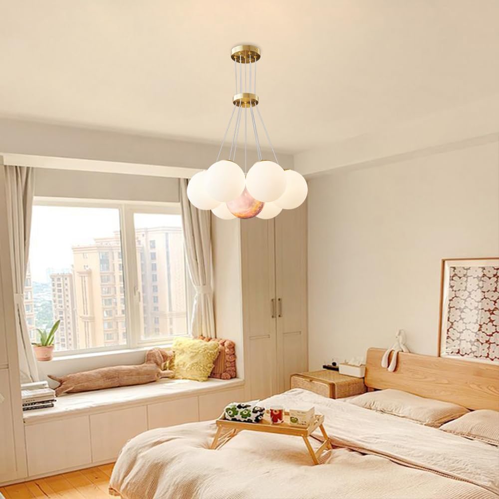 Mjsdjof 7 Heads - Planet Chandelier, Children's Room Pendant