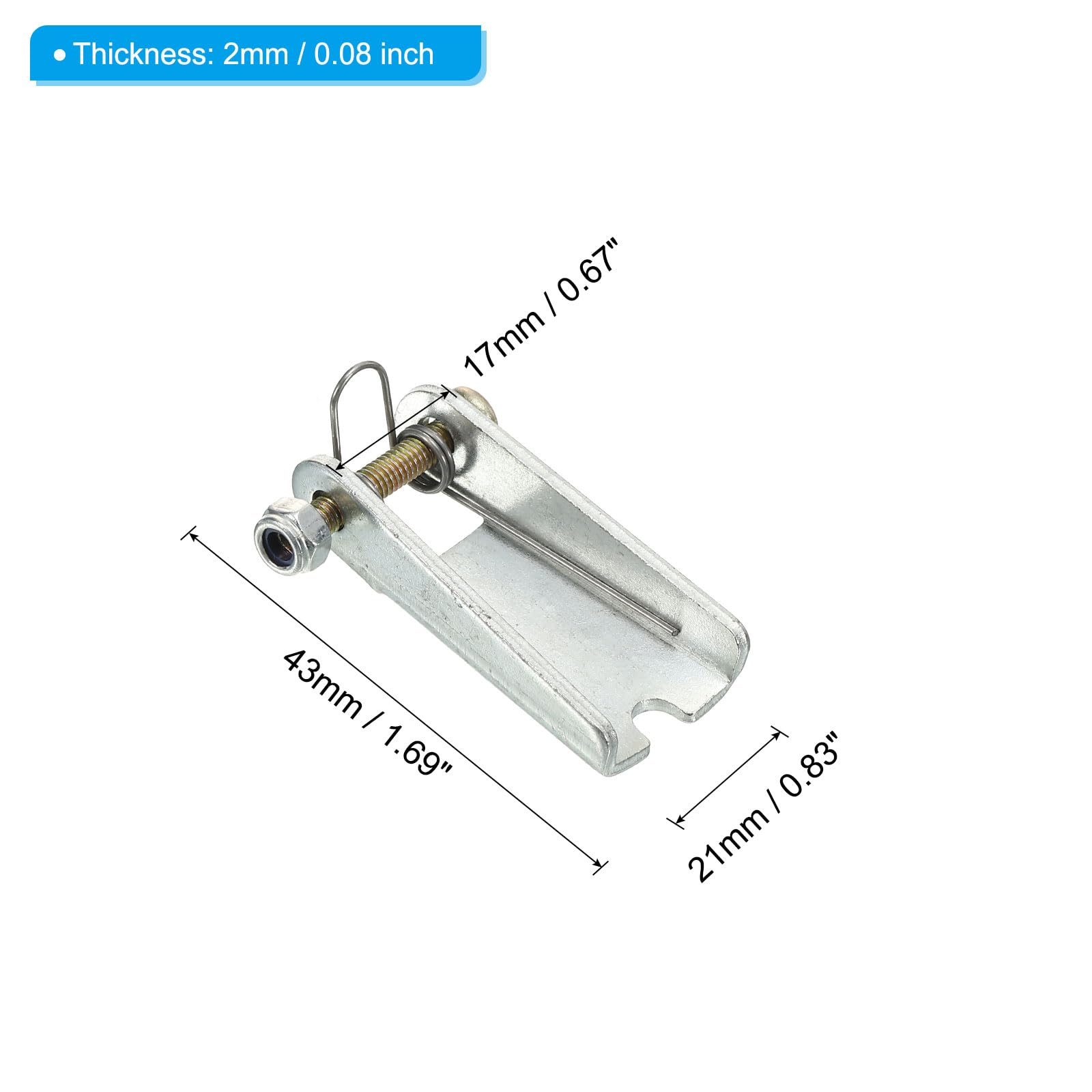 PATIKIL 1.7 Inch Hook Safety Latch Kit, 3 Pack Metal Towing Hitch Replacement for Clevis Hook Trailer, Silver