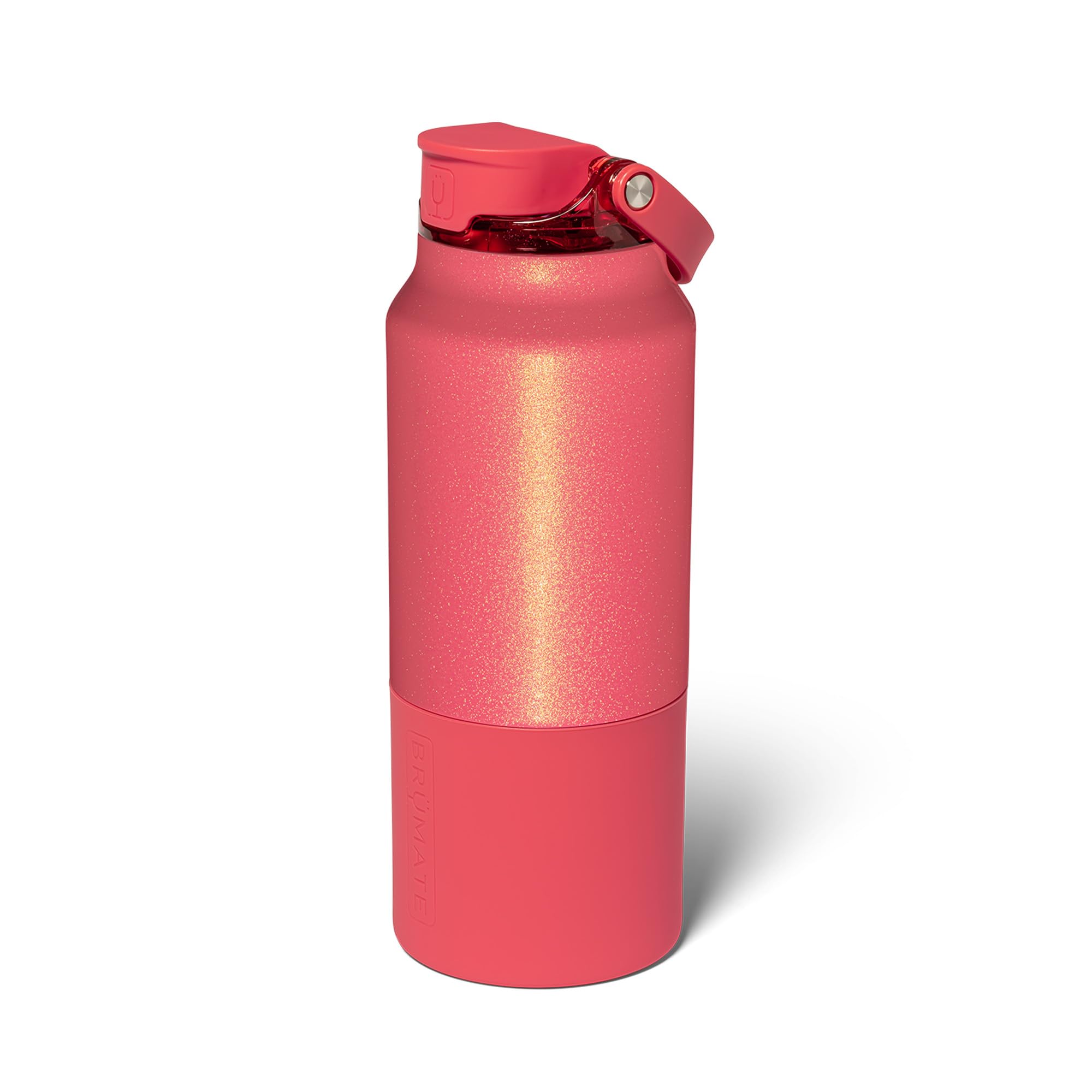BrüMate Rise 35oz Water Bottle With 100% Leakproof Covered Silicone Straw | Insulated Stainless Steel Water Bottle With Removable Straw | Fast Flow | Soft Sip Silicone Spout | BPA-Free (Coral)