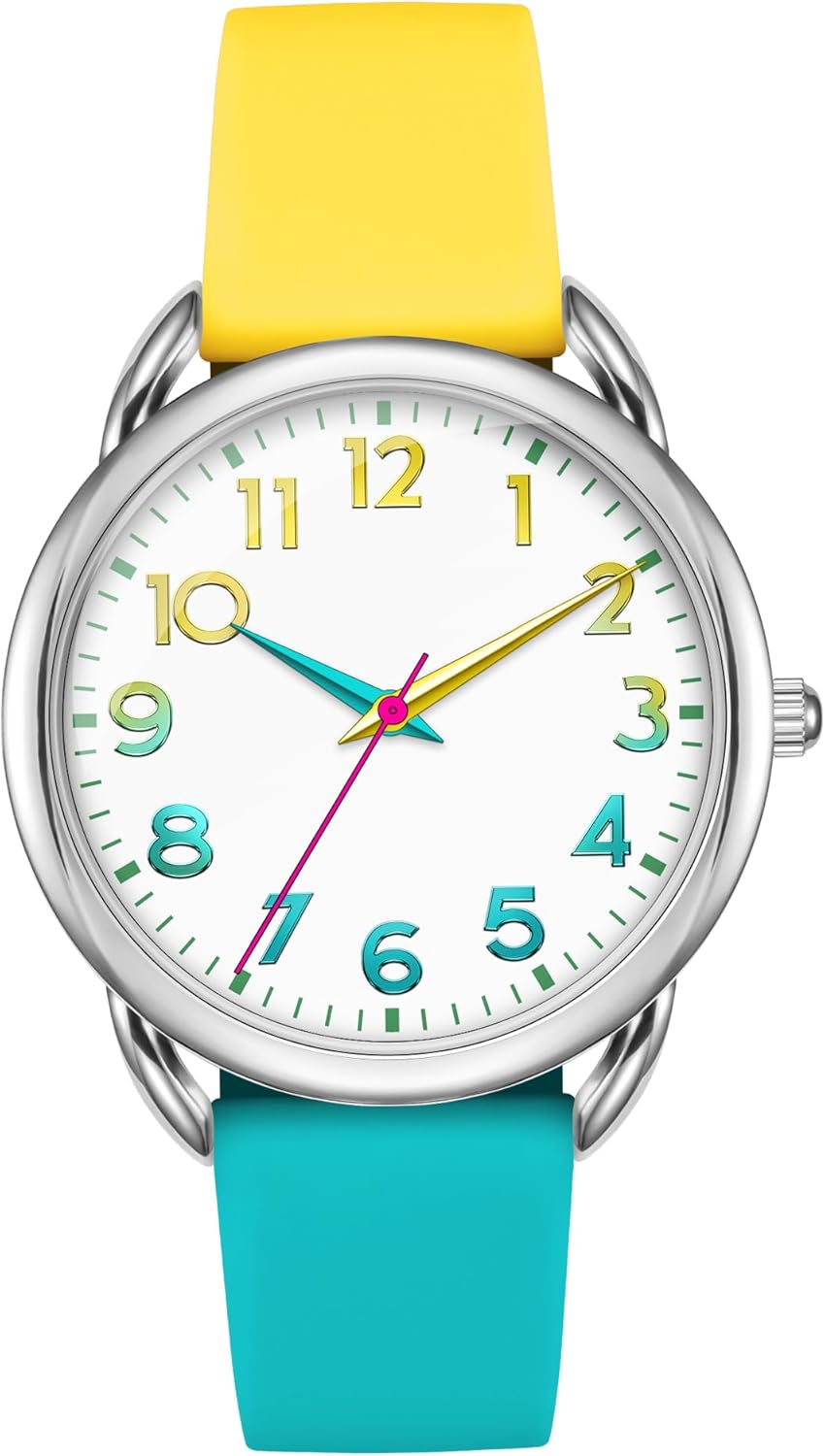 Bisley Watch for Women Numeral Dial Easy to Read Silicone Strap Fit for All Wrist Waterproof Fasion Watch Gift for Her