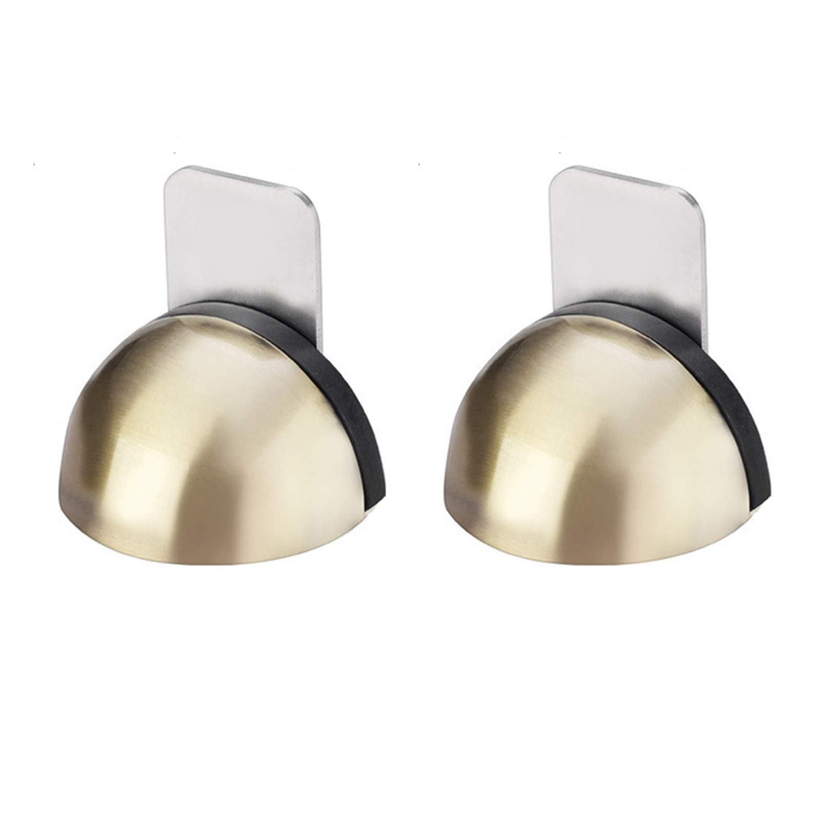 fermaporta esterno, 2pcs, Fermaporta a mezzaluna in gomma da pavimento(Bronze)