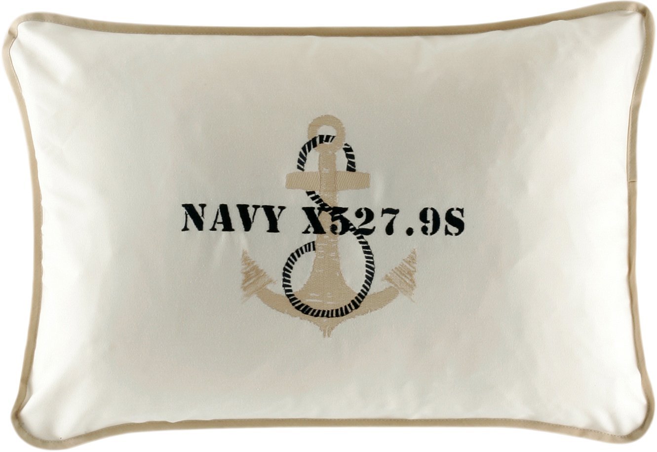 MB Coastal Designs Anchor Throw Pillow, Off White, Set of 2