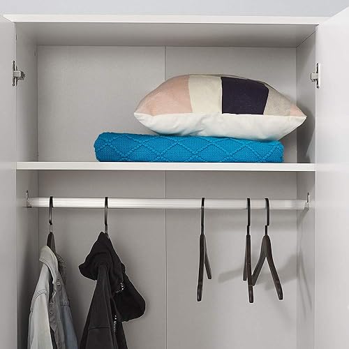 Miniatura 5 de Panana Armario de 3 puertas, Armarios con estantes de almacenamiento y riel colgante Armario de almacenamiento de ropa para dormitorio