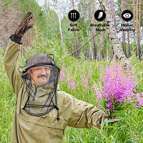 Geyoga Traje con Red Anti Mosquitos Incluye Chaqueta con Capucha, Cubierta Facial, Pantalones, Protecciones para Piernas, Guantes y Bolsa de Almacenamiento miniatura 5