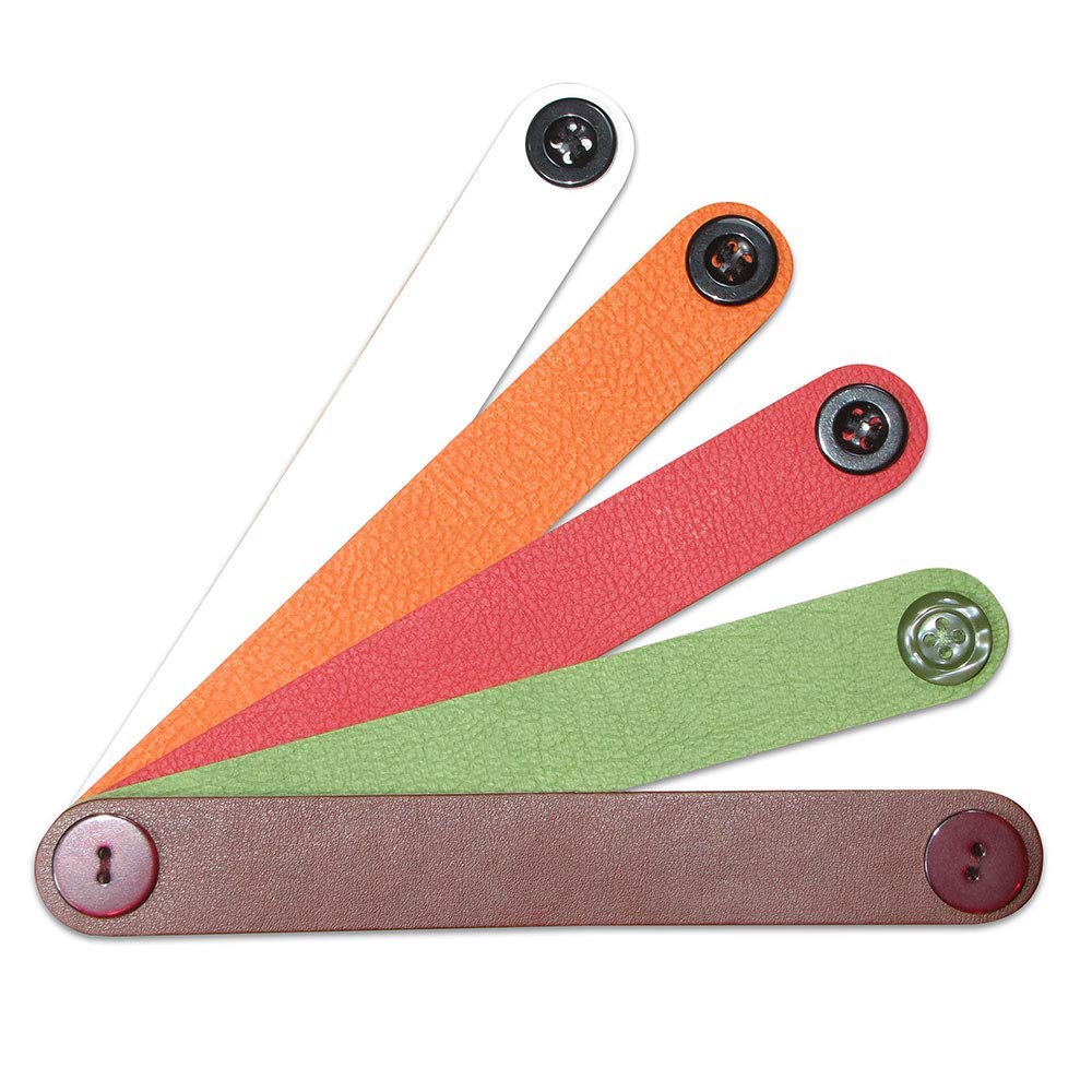 Leather Extension Strap; High Quality Ear Comfort Faux Leather Straps; Behind the Head Mask Strap to Wear Masks with Comfort; 15 x 2 cm Multicolour Pack of 5 by LeArt