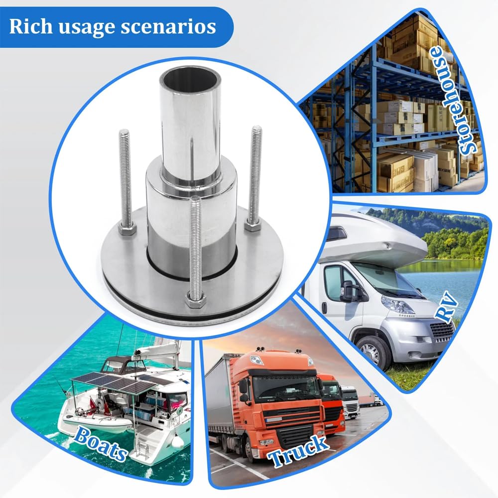 Passante Scafo Pelle di Scarico-24mm Pelle di Scarico Passante per Scafo Dritto in Acciaio Inossidabile per Marine Marine Auto Camion