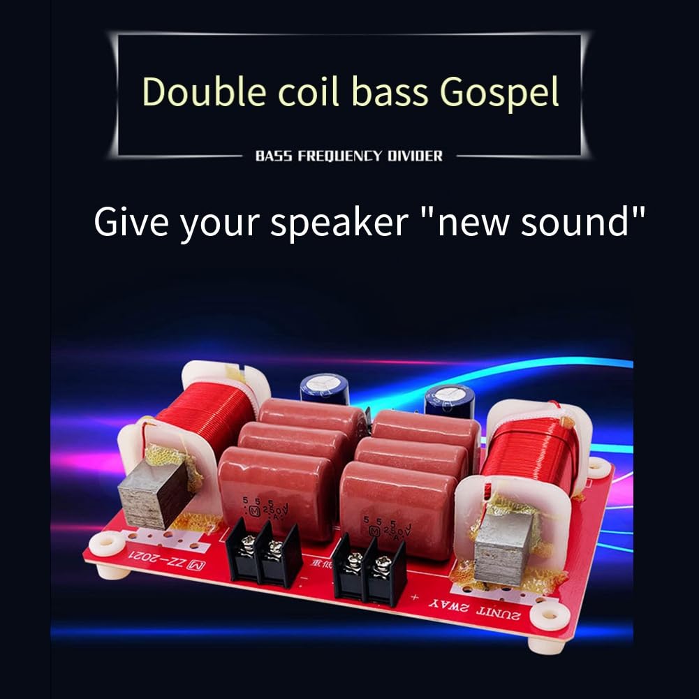Séparateur de Fréquence Audio 800 W Crossover Caisson de Basses Haut-Parleur à Double Bobine Vocale Double Caisson de Basses Haut-Parleur Crossover Installation Facile Facile à Utili