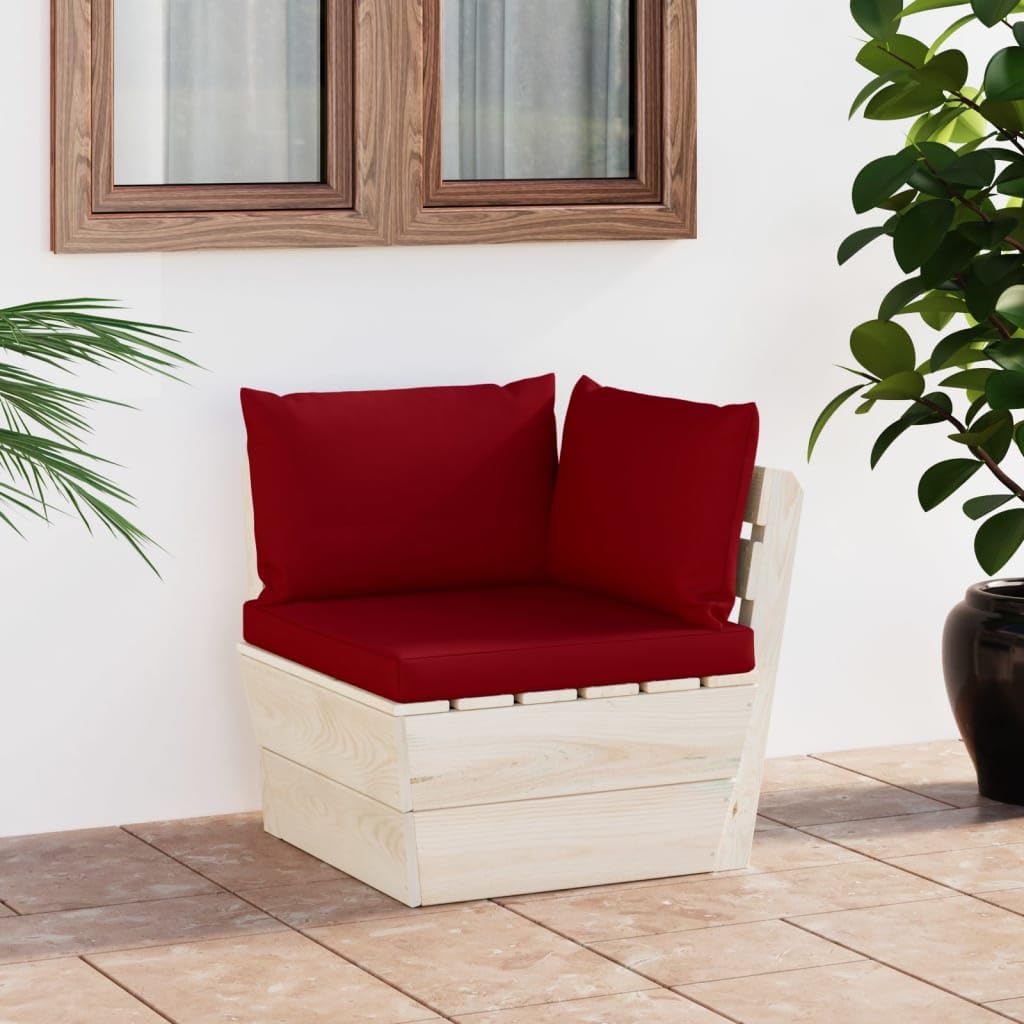 vidaXL Abeto Impregnado Sofá de Esquina de Palets de Jardín Cojines Asiento Silla Sala de Estar Salón Terraza Patio Exterior Estable Balcón Seccional