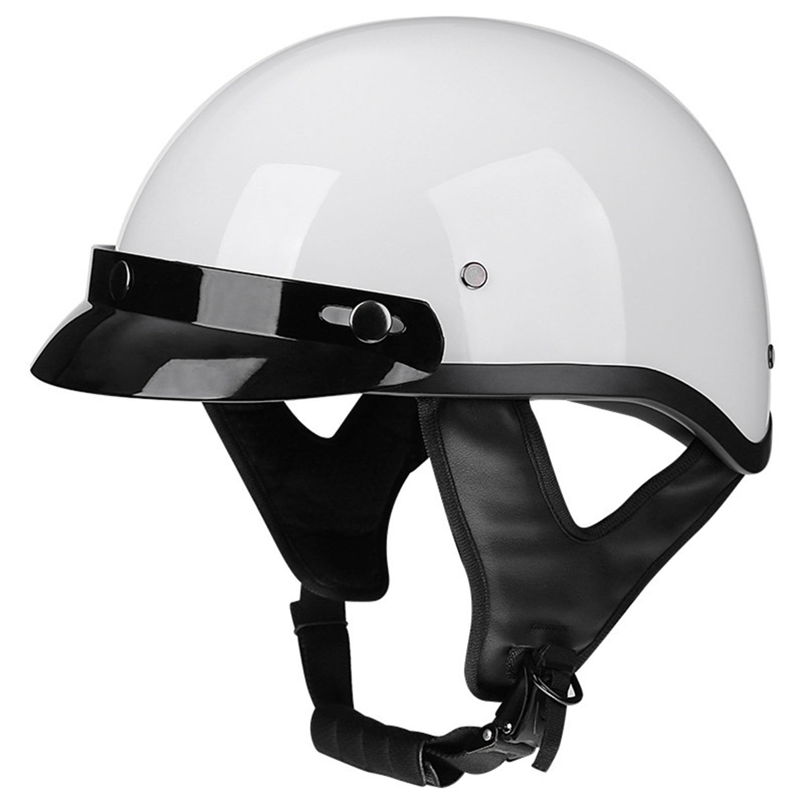 Casco Moto Aperto Casco Mezzo Jet In Pelle Retrò-Stile Berretto Da Baseball Adatto Per Scooter Ciclomotore Uomo E Donna Street Cruiser Casco Certificato DOT/ECE E,D