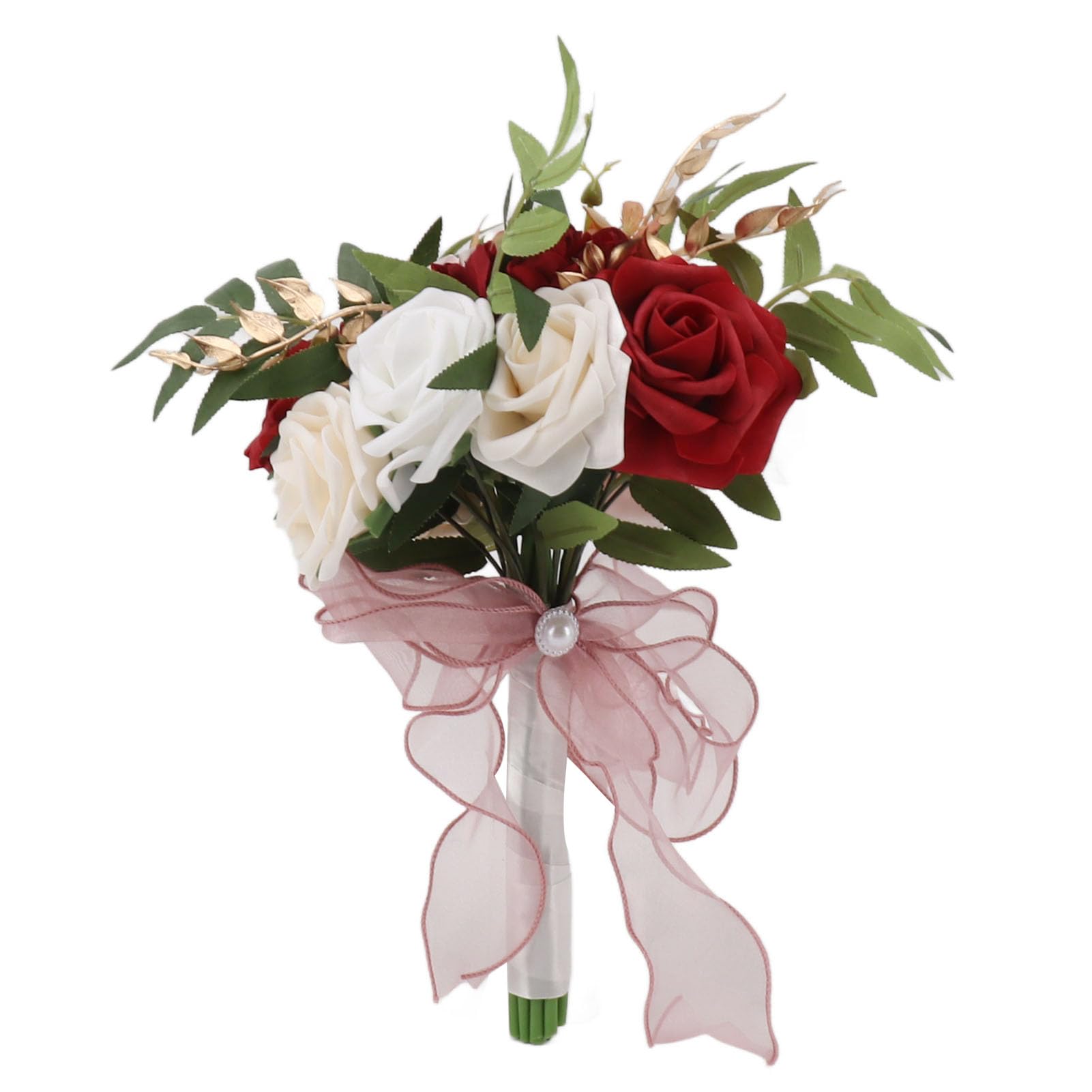 CVJdfhRE bridal bouquet， Artificial Flowers for Bridesmaid, Silk Plastic Romantic Hand Bouquet, Bride Tossing for Wedding Ceremony