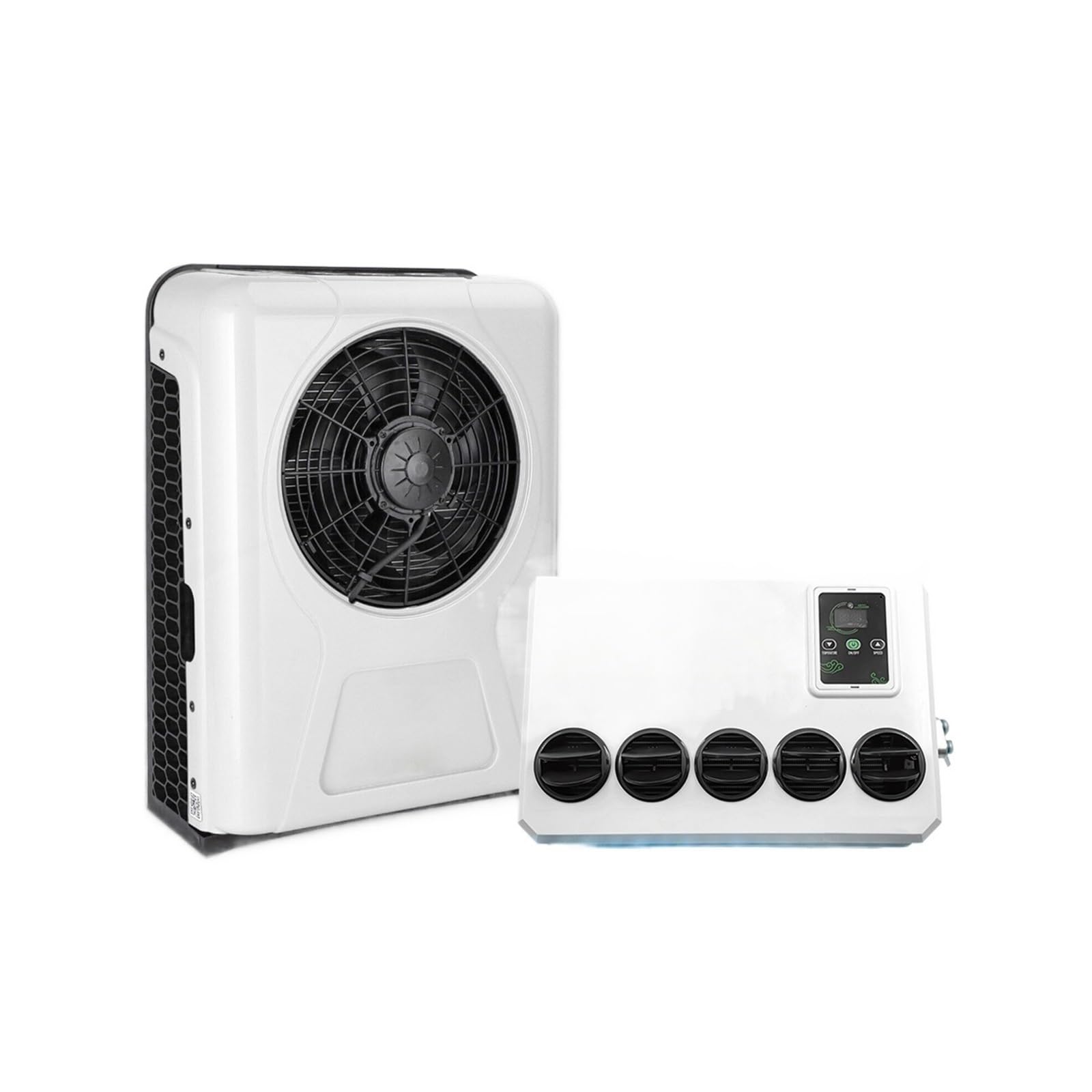 RV Air Conditioner, Tractor Electric Parking Air Conditioner, 12V Camper Van Car Automotive Split Conditioning 24V(White 12V)