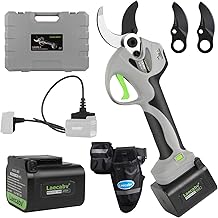 Laecabv LA40SGYBK 40 mm Professional Battery Pruning Scissors, LCD, 2 x 4Ah Lithium Batteries, Progressive Cutting, Electric Pruning Shears for Olive Vineyard Shears
