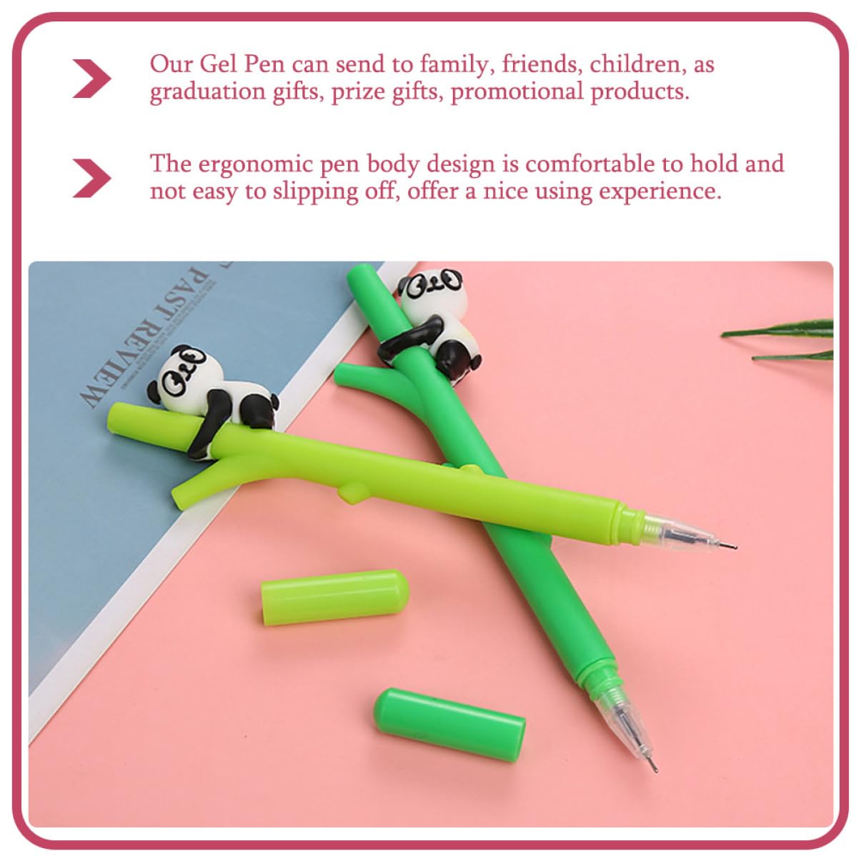 Lurrose Lot De 5 Stylos Gel Effaçables En Forme De Panda Pour Étudiants Papeterie De Bureau 10 Pièces X 5