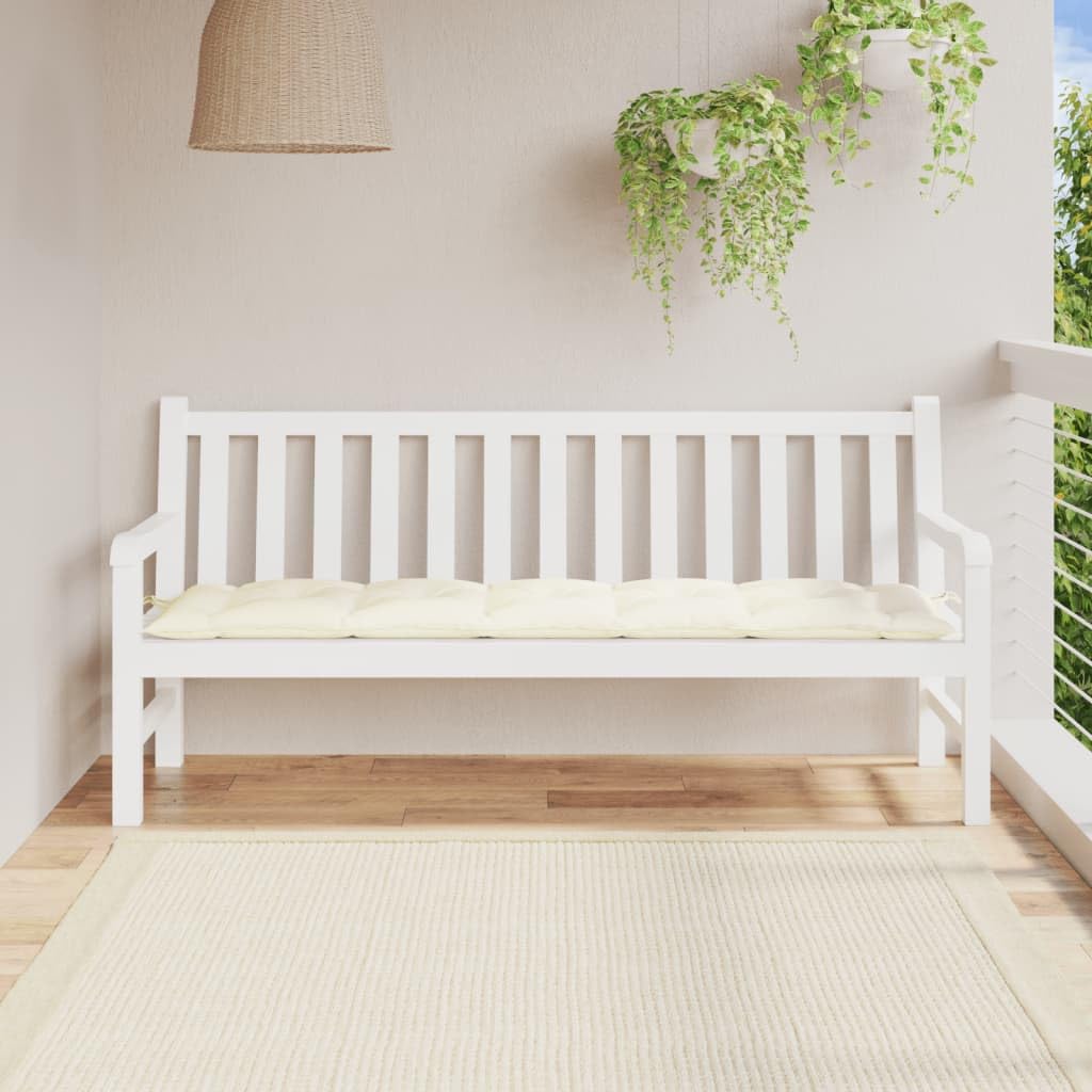 Gartenbank-Auflage Cremeweiß 180x50x7 cm Stoff