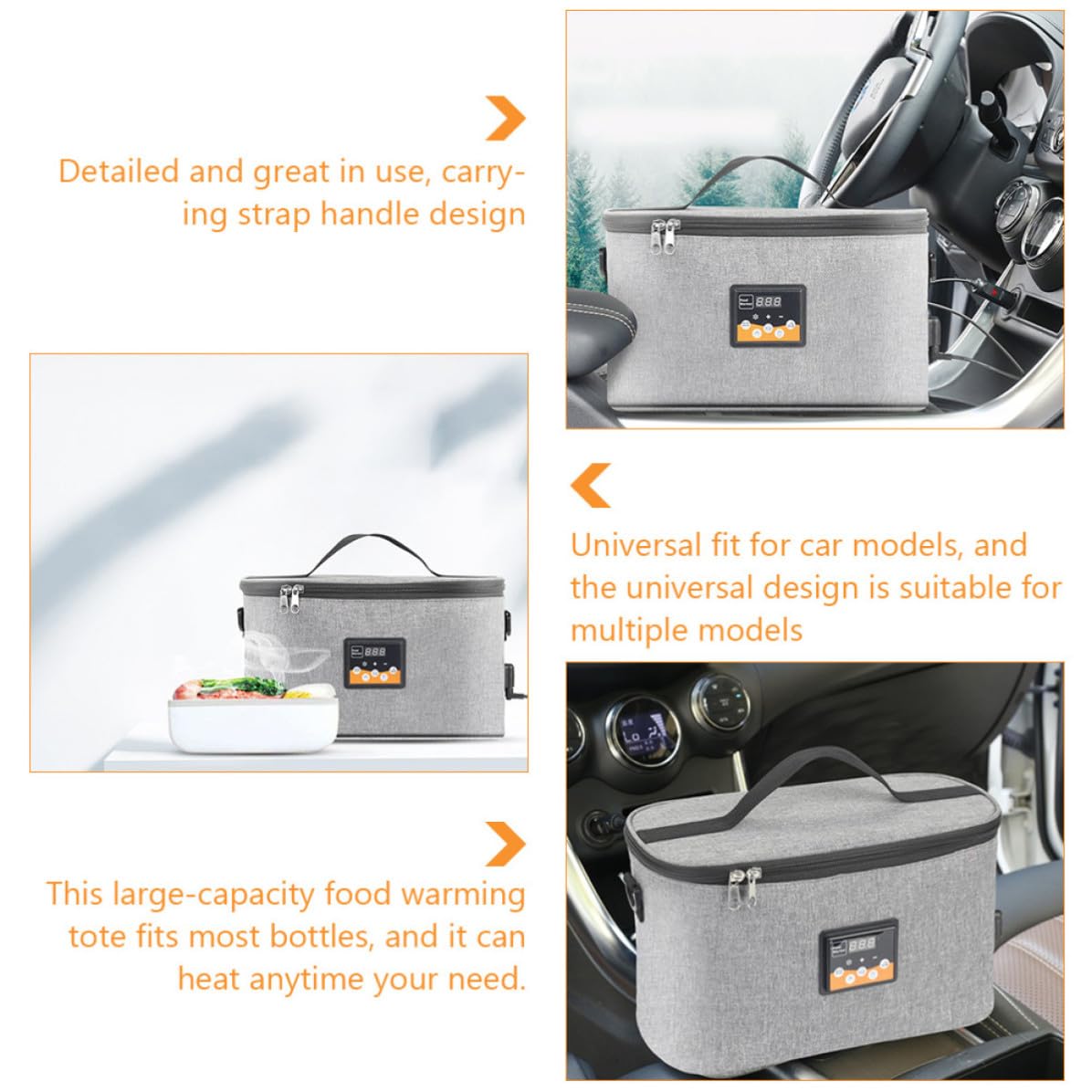 ibasenice Tragbare 8l Kapazität aus Oxford Stoff Babyflaschenwärmertasche mit Flüssigkristall Thermostat Universelle Passform für Auto für Unterwegs Am Kinderwagen
