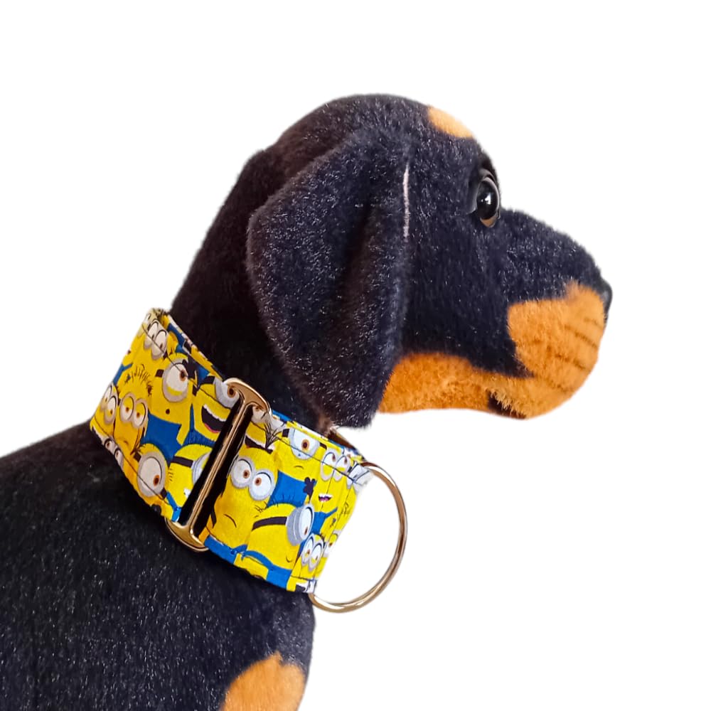 Collar Martingale/Correa/Cinturon Seguridad MINIONS para Perro Galgo Greyhound - Hecho a Mano en España