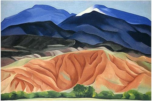 CocLux Georgia O'Keeffe Famous Painting Black Mesa Landscape, Nuevo México, Reproducción impresa sobre lienzo, lienzo para decoración de sala de