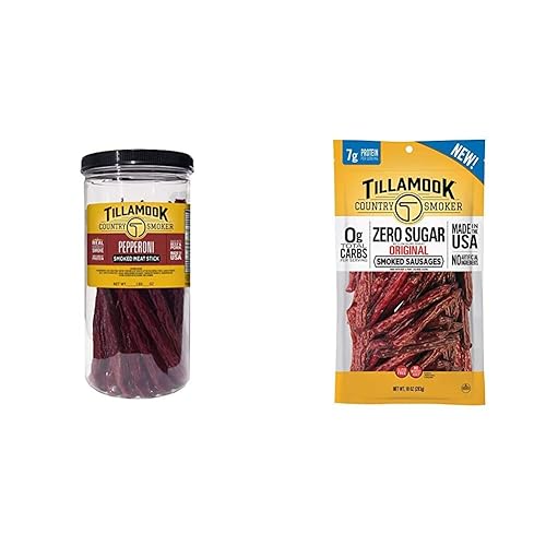 Tillamook Country Smoker Palitos de pepperoni (20 unidades) y salchichas ahumadas originales sin azĂşcar (10 onzas) Tillamook Country Smoker Palitos de pepperoni (20 unidades) y salchichas ahumadas originales sin azĂşcar (10 onzas)