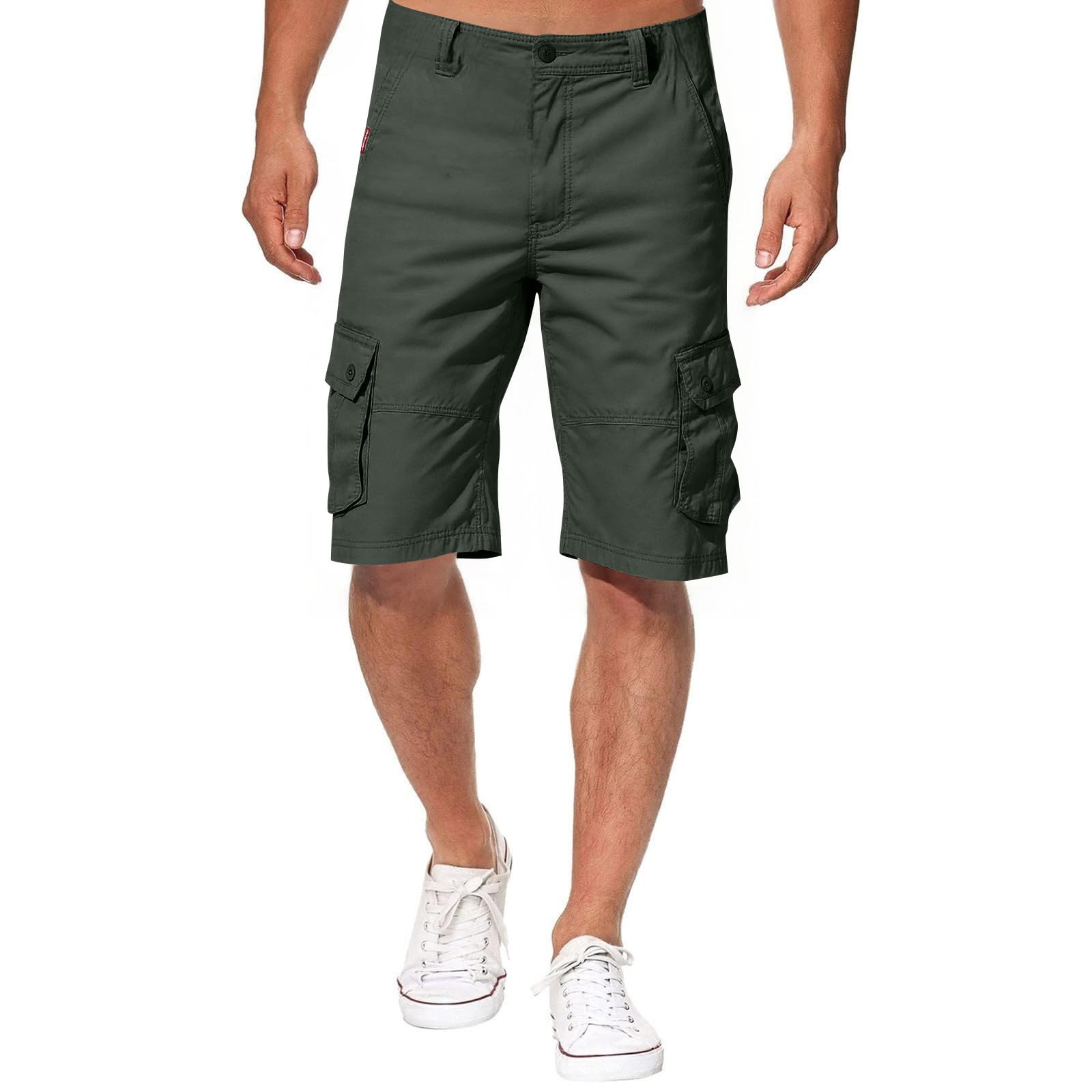 Cargo Shorts for Men Relaxed Fit Stretch Quick Dry Knee Length Tactical Shorts Casual Summer Hiking Pants with Multi Pockets Mens Tactical Short Stretch Relaxed Fit Workout Short Mens Summer Outfits