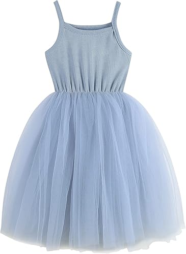 Vestido Tutú para Bebés Niñas de Manga Larga Vestidos sin Mangas para Niñas Pequeñas Vestido de Tul Infantil de Verano