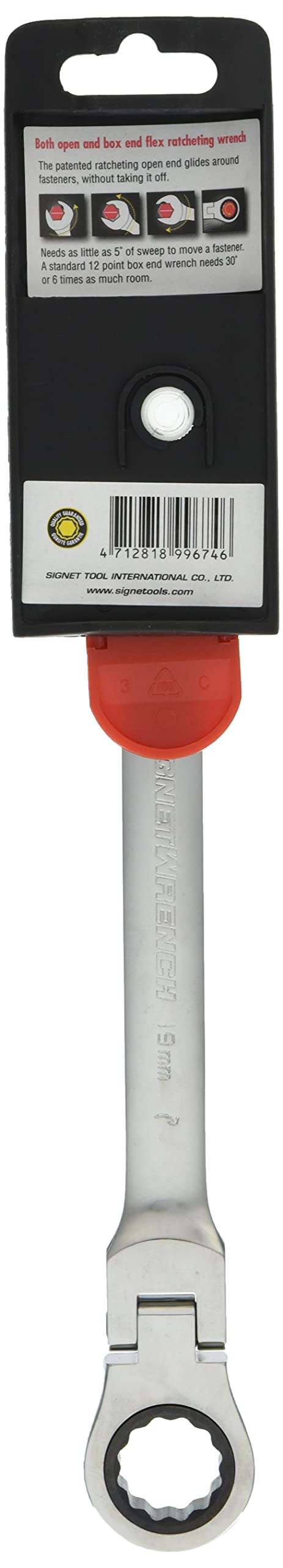 SIGNET 34419 Double Ratchet Wrench, 19MM