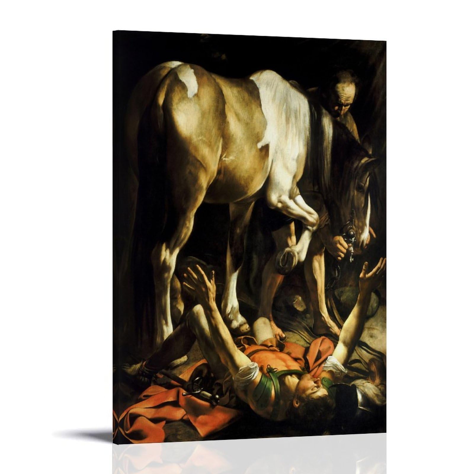 Carávaggio Kunstarbeit (Umwandlung auf dem Weg nach Damaskus), Poster, Familie, ästhetischer Wandbehang, Kunstdruck, Fotofarbe für Schlafzimmer, Dekoration, 40 x 60 cm
