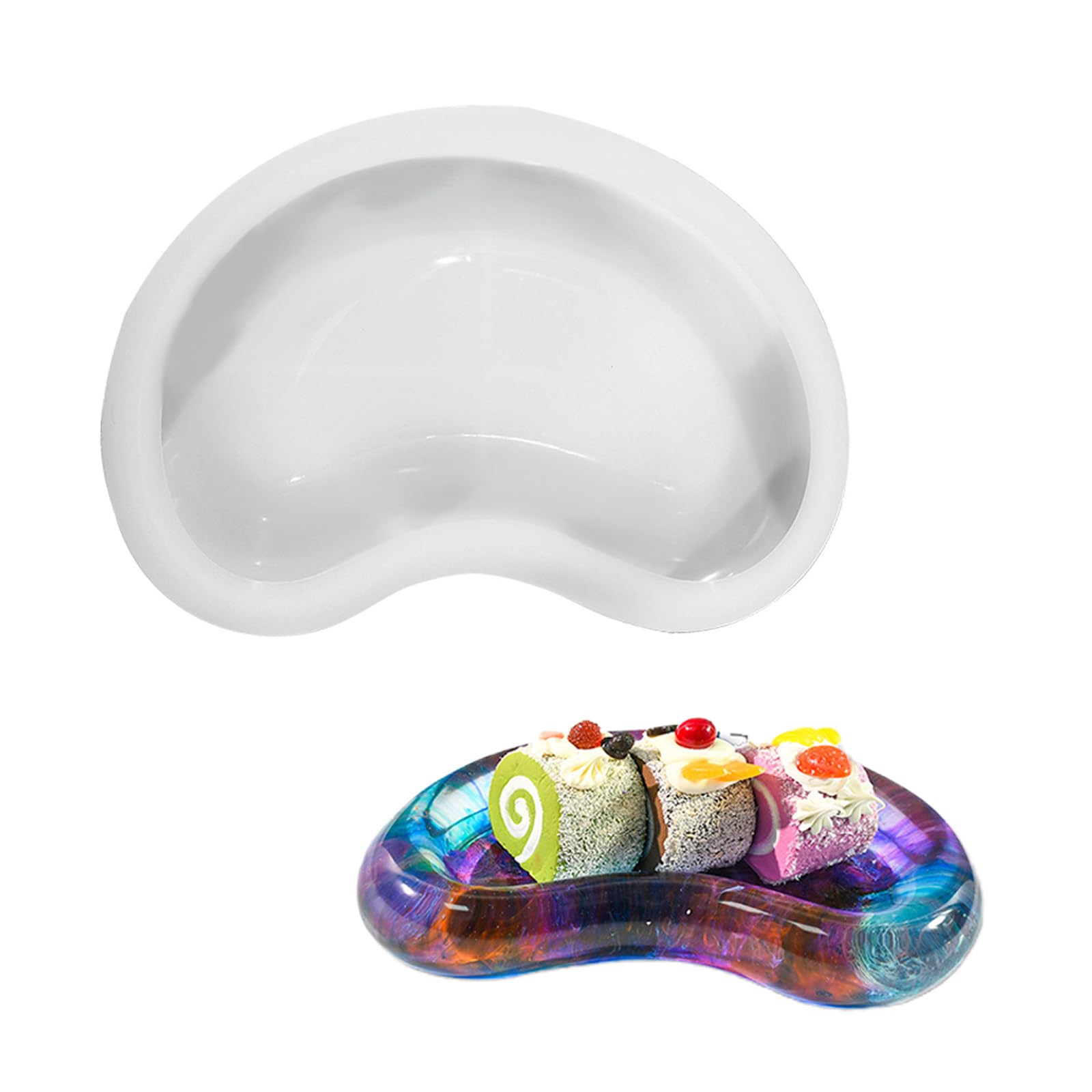 Moule plateau résine pois et plat décoratif maison silicone