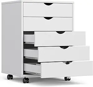 OLIXIS 5 Drawer Mobile File Cabinet with Wheels for Home Office