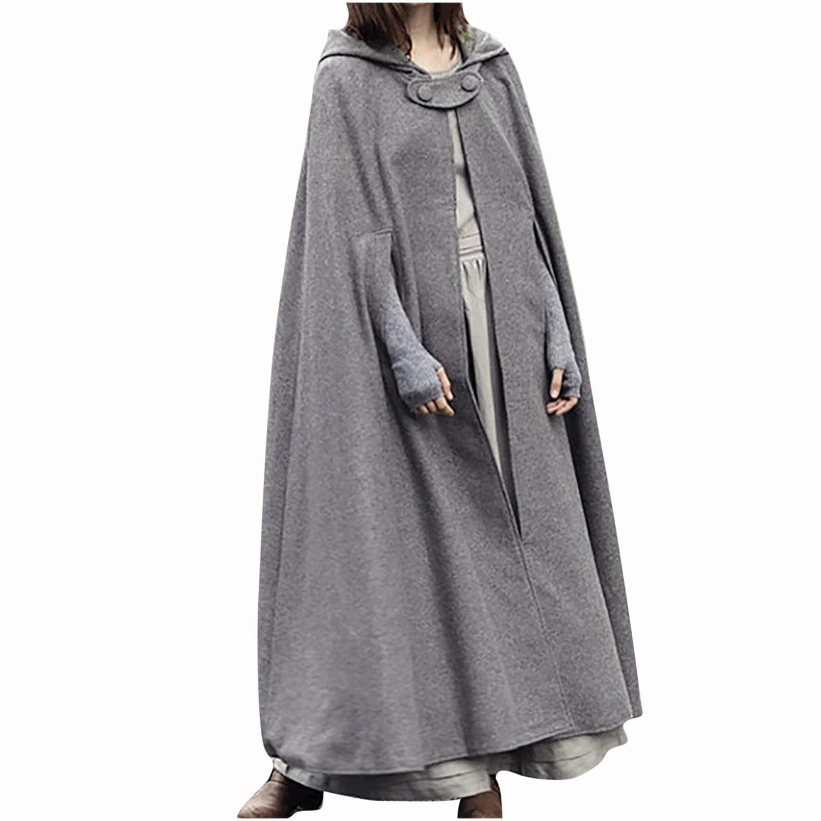 Kuihhooded Cape Cloak Long For Women Long Poncho Trench Coats