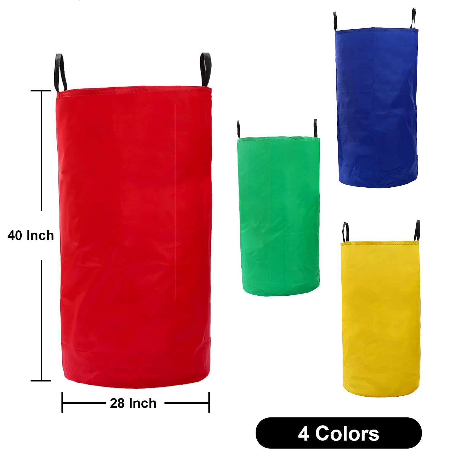 Wowagoga Potato Sack Race Bags 28x40'', Colorful Jumping Pocket Adult Sense Sports Game Equipment Party Accessory for Field Day,Outdoor Picnic Party(Set of 4) - Image 2