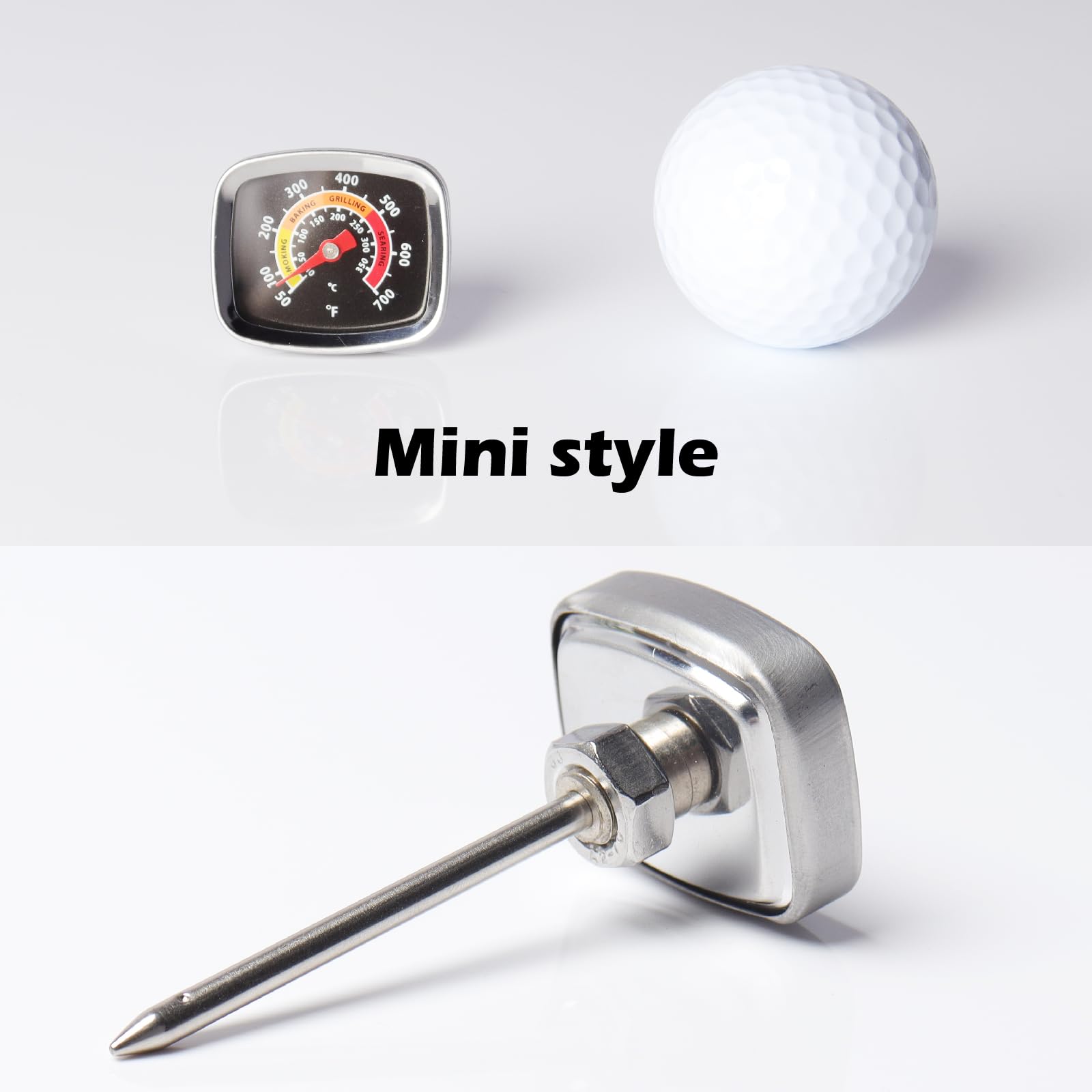 KT THERMO Grill Thermometer Grill Pit Replacement Thermometer Barbecue Charcoal Smoker Temperature Gauge for BBQ Meat Cooking Lamb Beef, Stainless Steel Temp Gauge, Small Oven Accessories?Black?