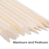 Vista 3 de 200 Pcs Orange Wooden Sticks for Nails, 4.5 Inch Double Sided Wood Cuticle Pusher Tool Disposable Orangewood Nail Stick, Bamboo Manicure Stick