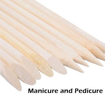 200 Pcs Orange Wooden Sticks for Nails, 4.5 Inch Double Sided Wood Cuticle Pusher Tool Disposable Orangewood Nail Stick, Bamboo Manicure Stick