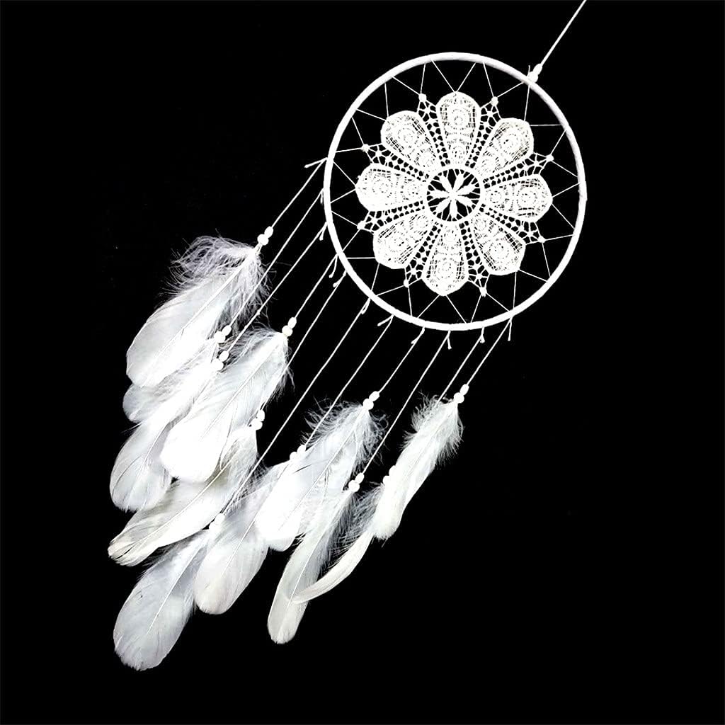 Dreamcatcher Handmade Wind Chimes Wall Ornament Girls Room Decoration Feather Dream Catcher (Color : Blue) (Blue)
