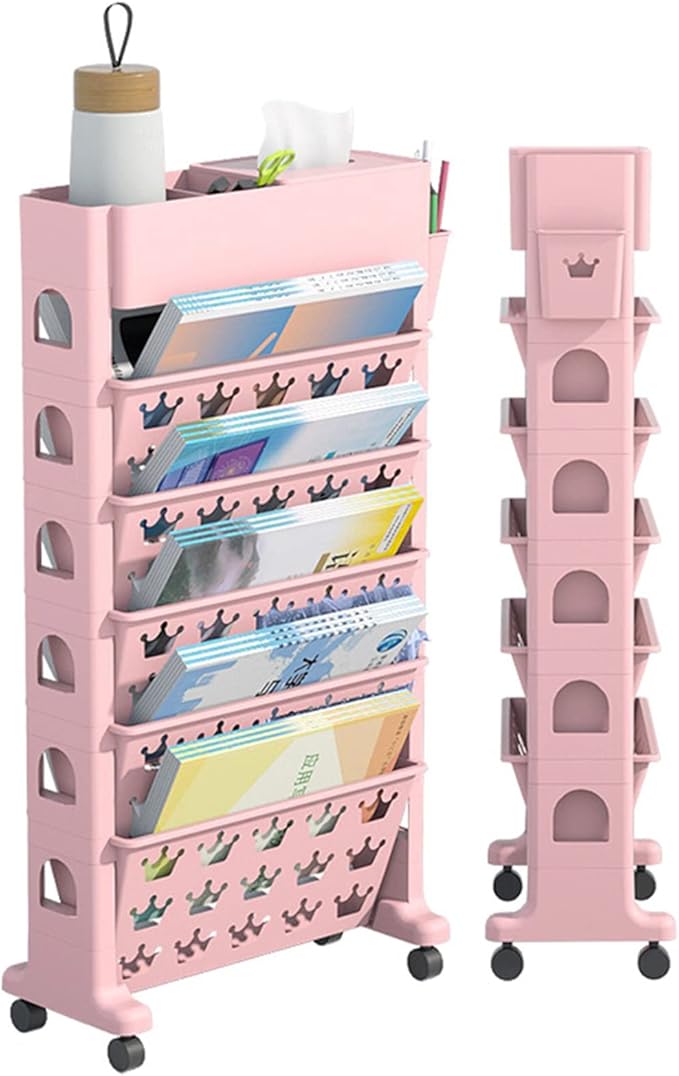 Movable Classroom Deskside Bookshelf, Desk Storage