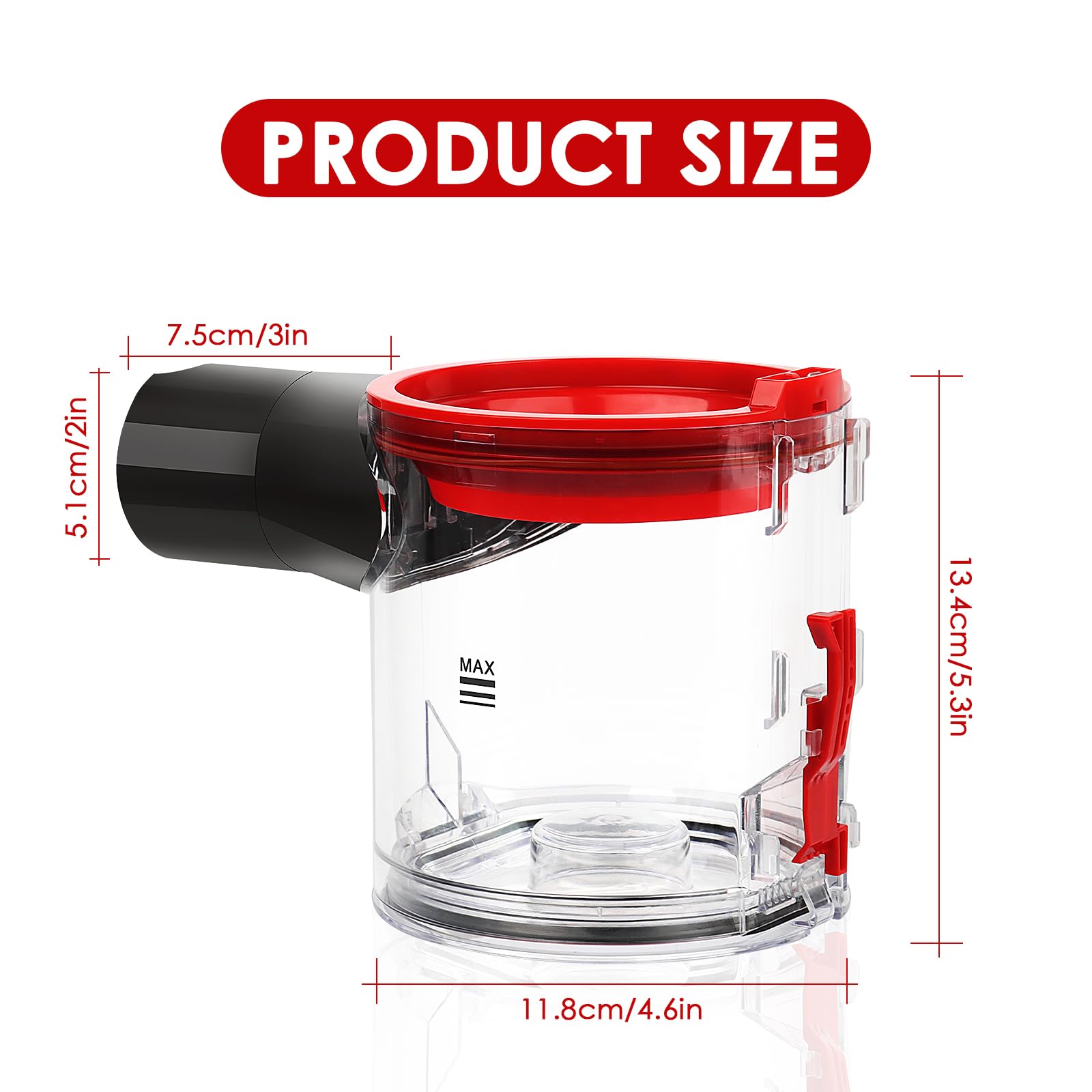 Image secondaire de Bac à Poussière Transparent compatible avec Dyson V7 V8 SV10 SV11 Accessoire Aspirateurs Pieces detachees