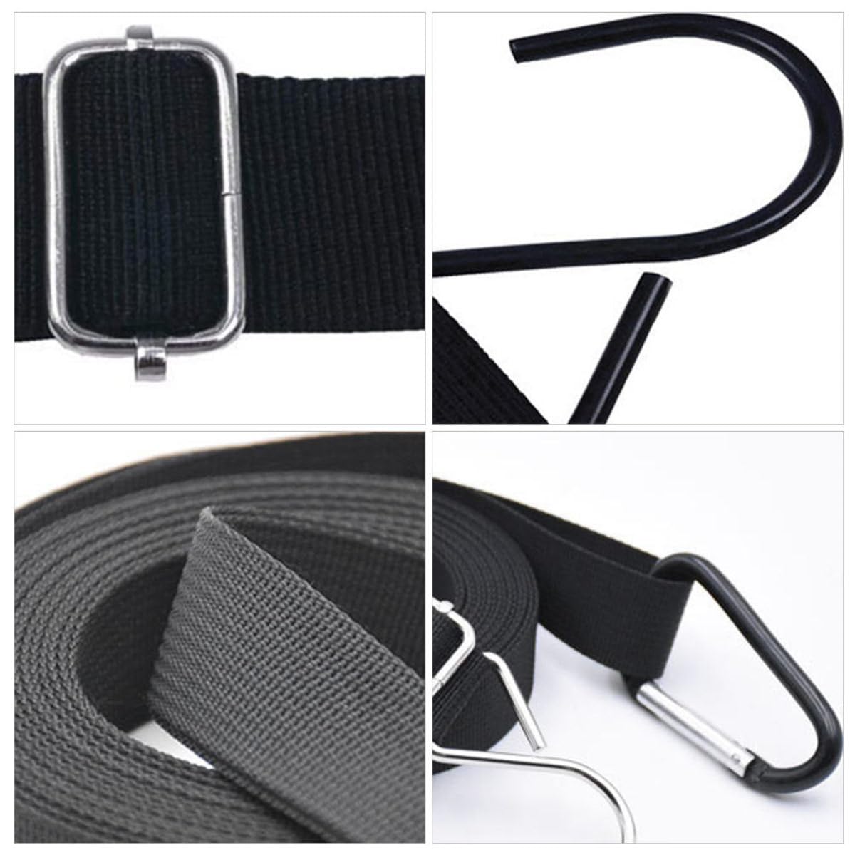 Correas Elásticas para Funda Coche Exterior de 4,4m Hebillas Ajustables, Cinturón de Fijación Resistente y Fácil de Desmontar para Cubrir Coches