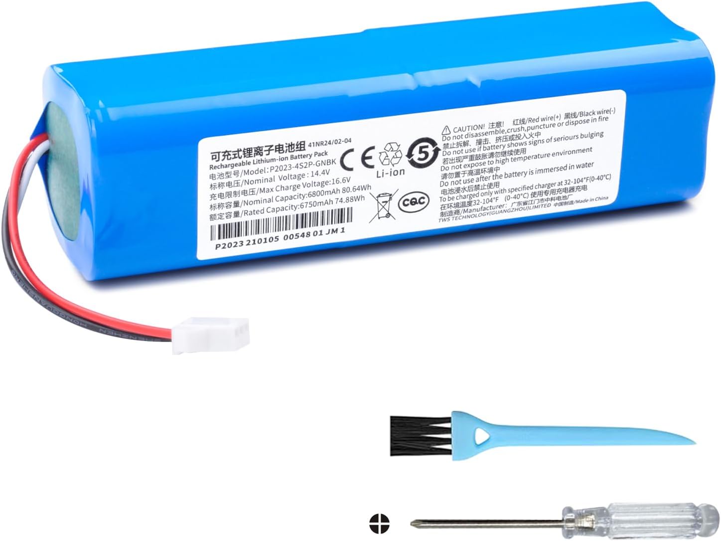 6800mAh Replacement Battery for Proscenic M7 Pro M8 Pro M7 Max, Uoni V980 Max V980 Plus, Roidmi Eve Plus, Lydsto R1, VIOMI S9, Onson J30 Pro, Lenovo LR1, Xiaomi Viomi S9 D800 L900 Robot Vacuum Cleaner