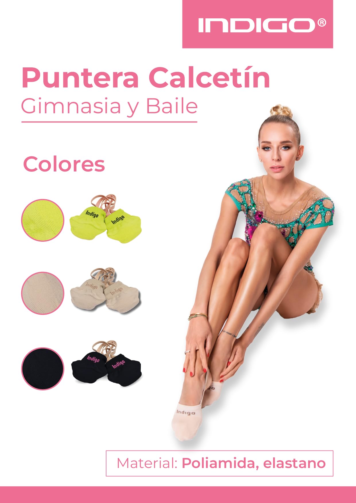 DRUNA Puntera Calcetín de Gimnasia y Baile Indigo - 3