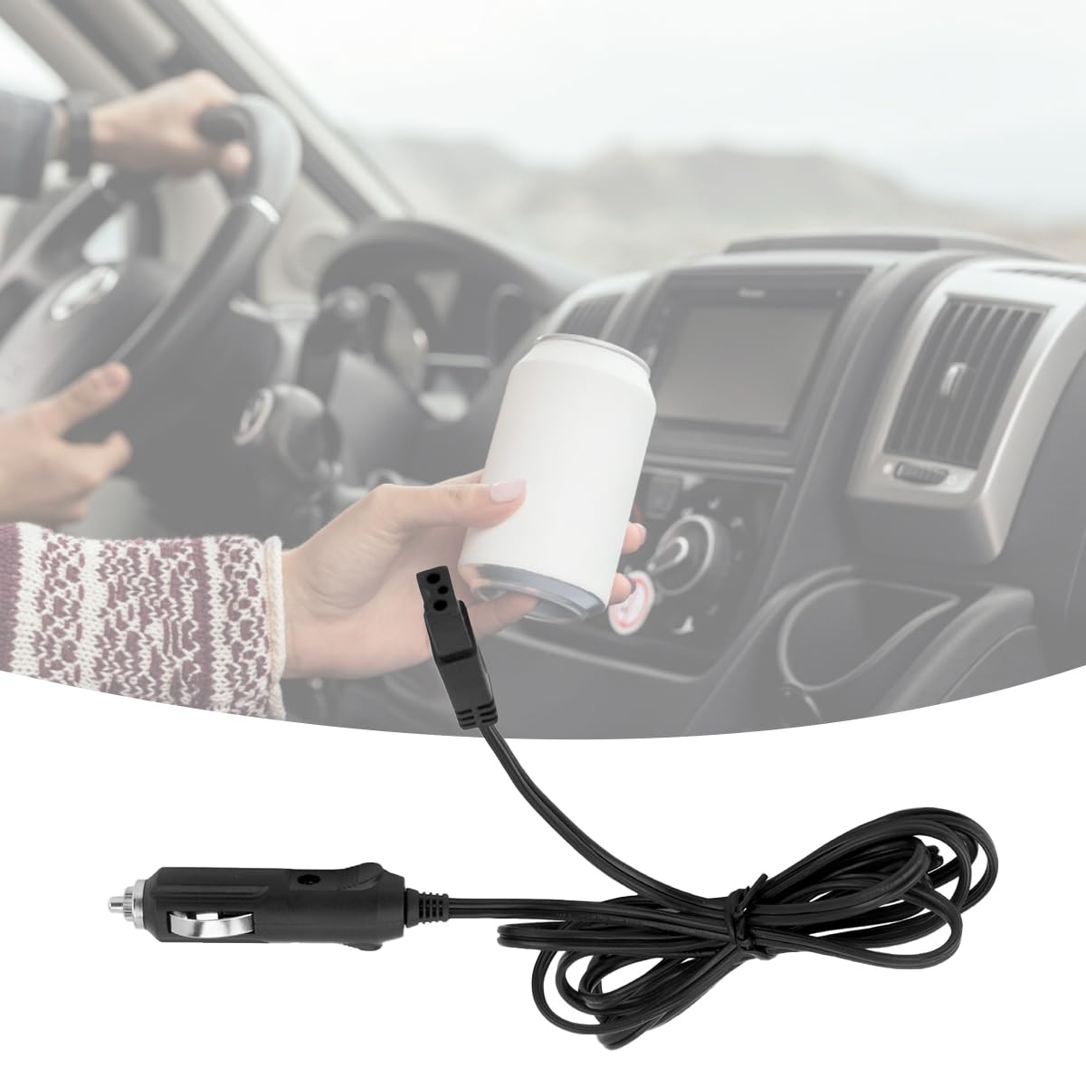1,8 m 12 V DC zamiennik chłodziarki samochodowej lodówka samochodowa mini lodówka 2-stykowy przewód kablowy do chłodziarki (w kształcie litery B)