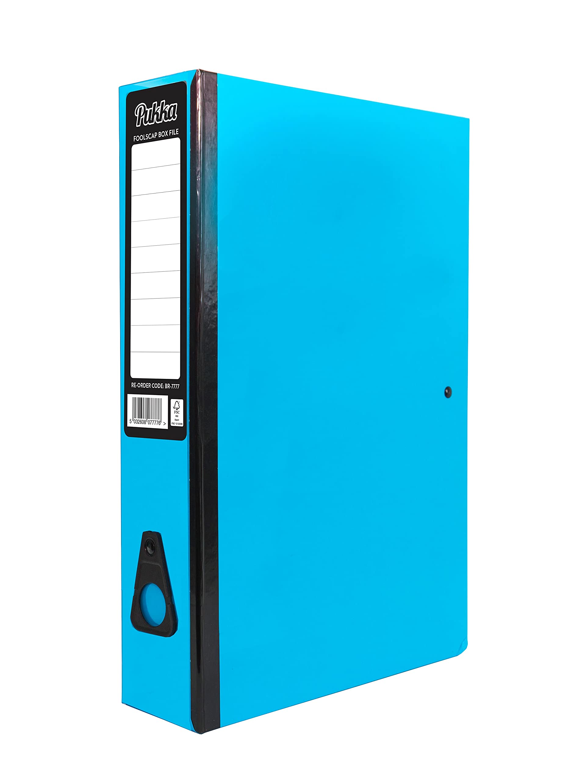 Pukka Foolscap Glossy Box Files with Document Clip & Push Lock School Work Office 70mm Spine File Organiser (Blue)