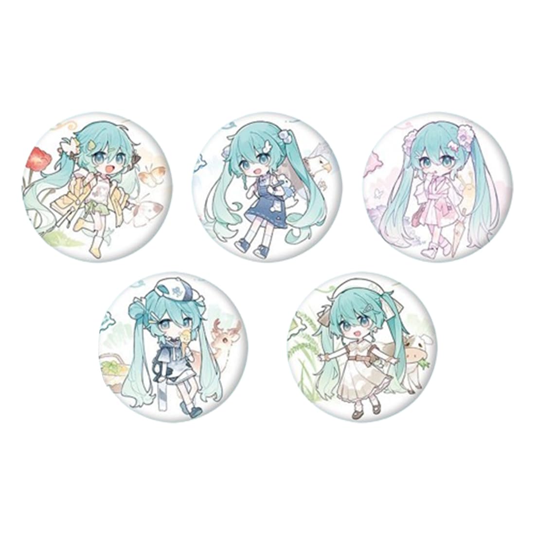 Amazon | 初音ミク バッジ 5枚セット グッズ ブローチ 缶バッチ 可愛い 