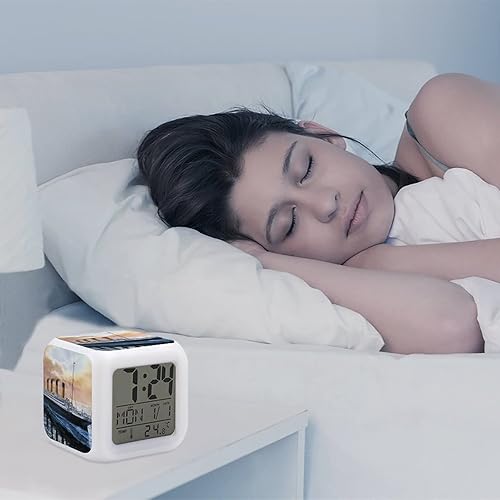 Miniatura 4 de Retro Titanic famoso antiguo reloj despertador histórico duradero reloj digital multifunción LED reloj para dormitorio, oficina en casa