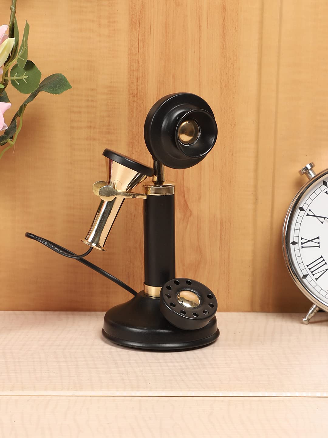 Brass Vintage Style Dummy Telephone Showpiece with Black Coating-picture-21