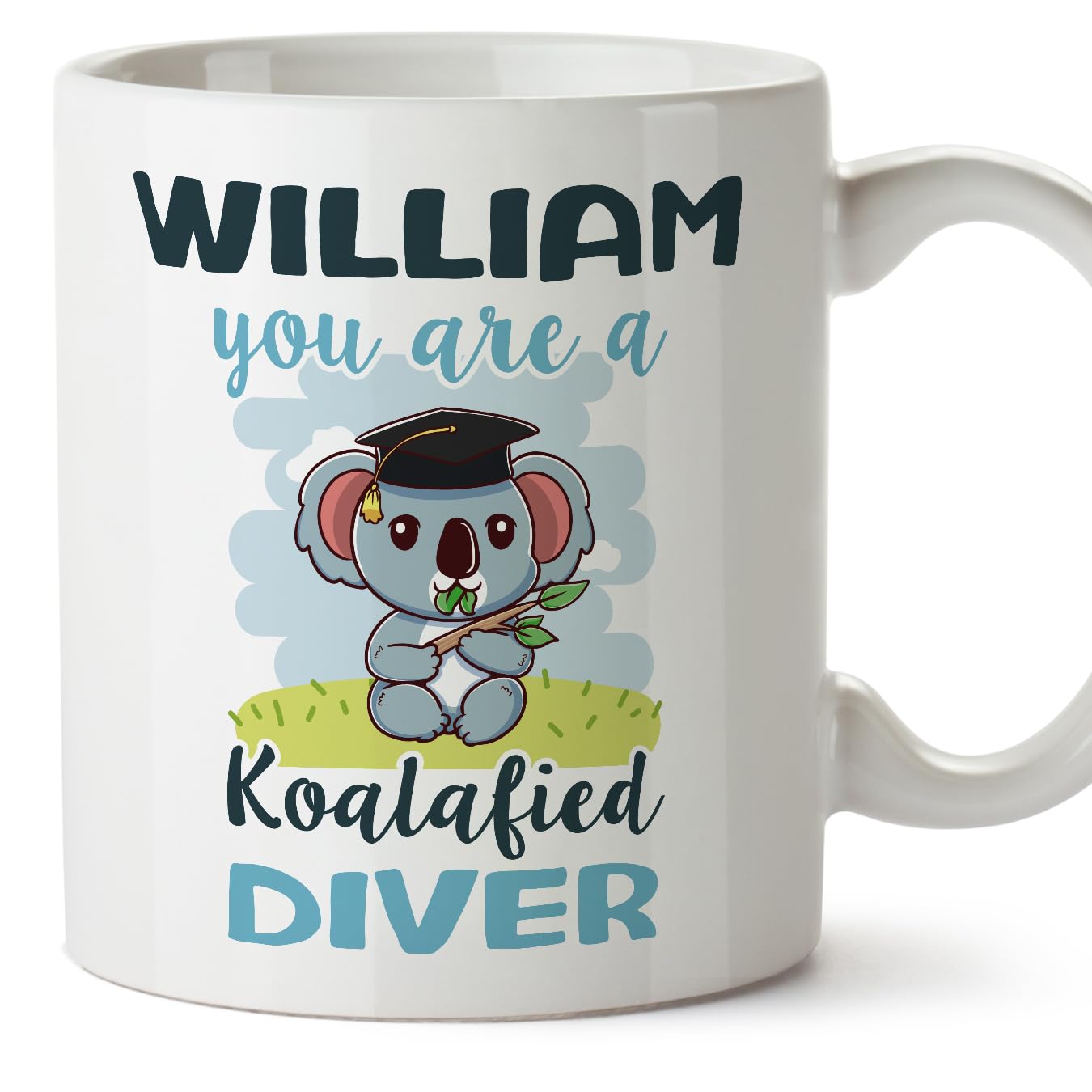 MUGFFINS Personalised Mug for Diver man - in English - Custom Koalafied - Funny Custom Gift for Colleagues - Ceramic 11oz Mug — image 1