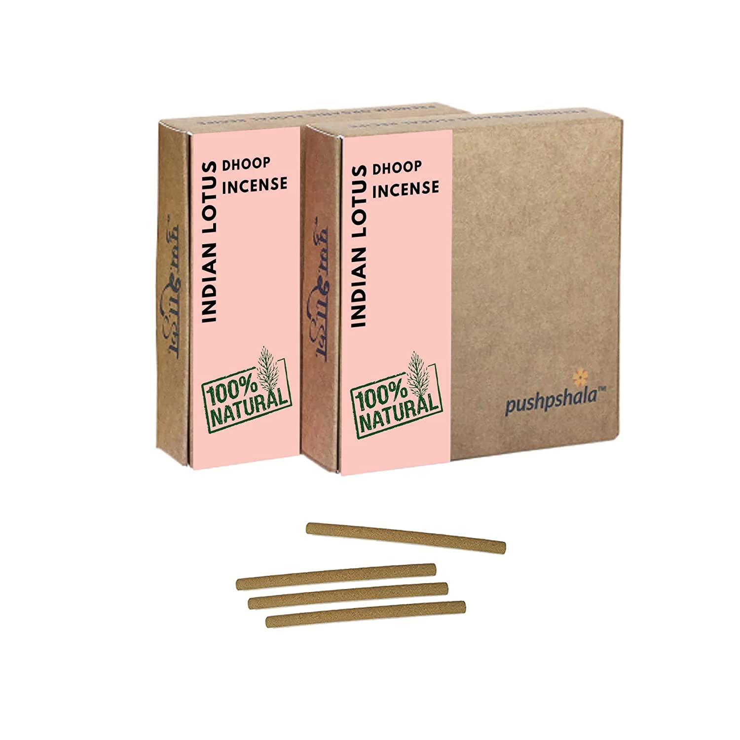 TheDesiKart Organic 100% Natural Lotus Dhoop Sticks. Aromatherapy & Meditation Bambooless Mini Sticks(100Gm Each)… (Aromatherapy)