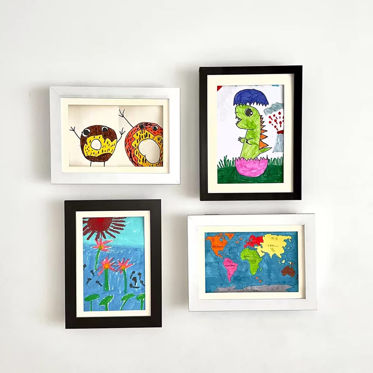Cadre Dessin Enfant à Changer, Cadre Photo D'art pour Enfants, Cadre Ouverture Frontale A4 pour Stockage D'art Enfants, Cadre D'affichage D'œuvres D'art, Capacité 150 Œuvres D'art (1Pcs Noir)